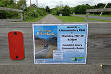 Advertising on a bike trail